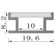 Profil aluminium à encastrer 19.6x8.2mm 2m