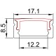 Schéma dimensions profil aluminium ALP002-R